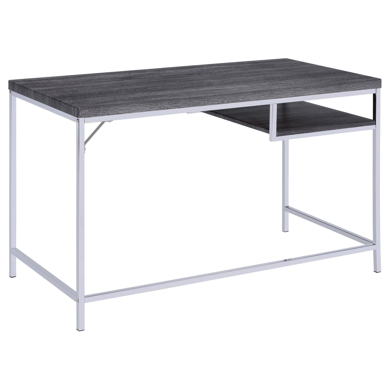 Kravitz Weathered Gray/Chrome Rectangular Writing Desk - 801271 - Bien Home Furniture & Electronics