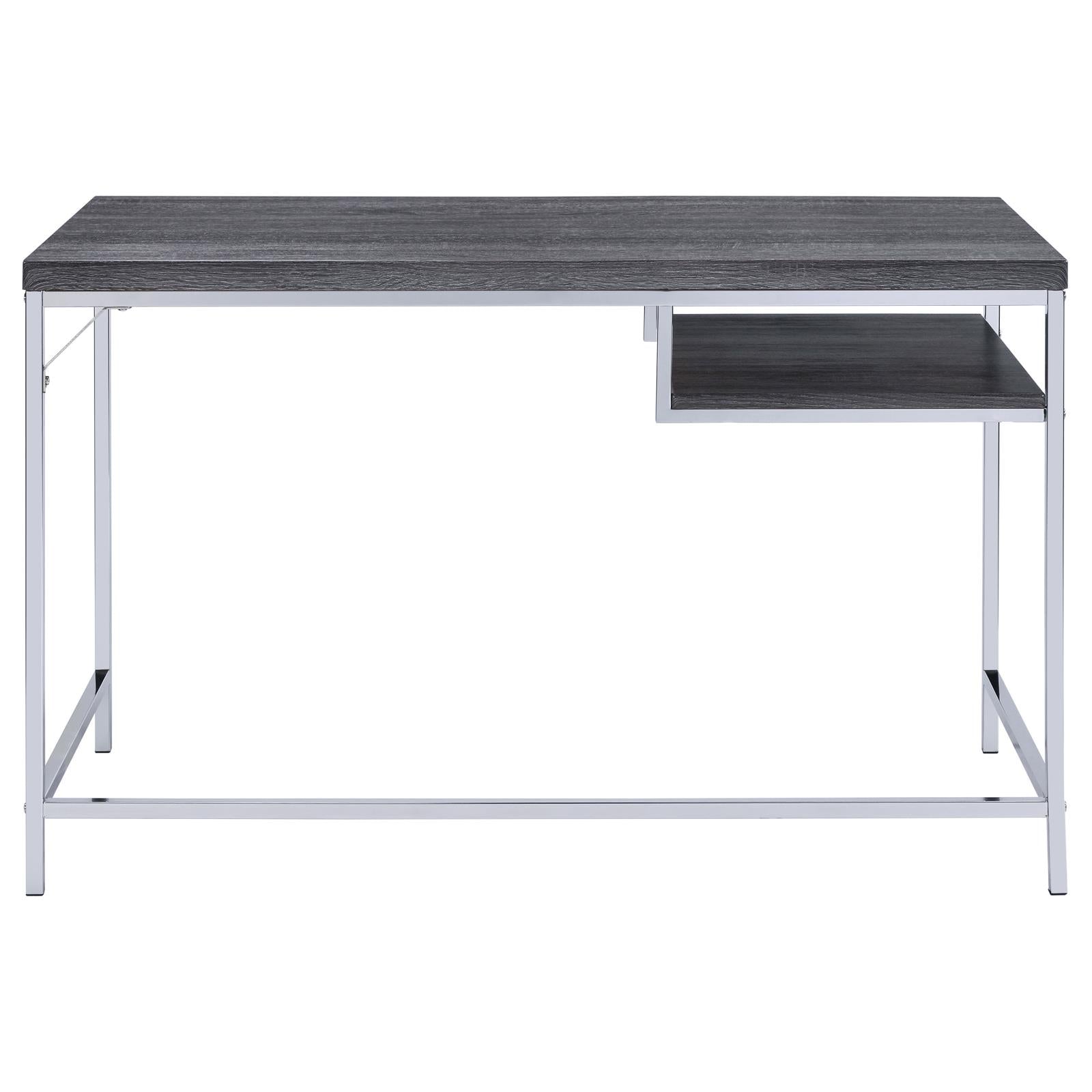 Kravitz Weathered Gray/Chrome Rectangular Writing Desk - 801271 - Bien Home Furniture & Electronics