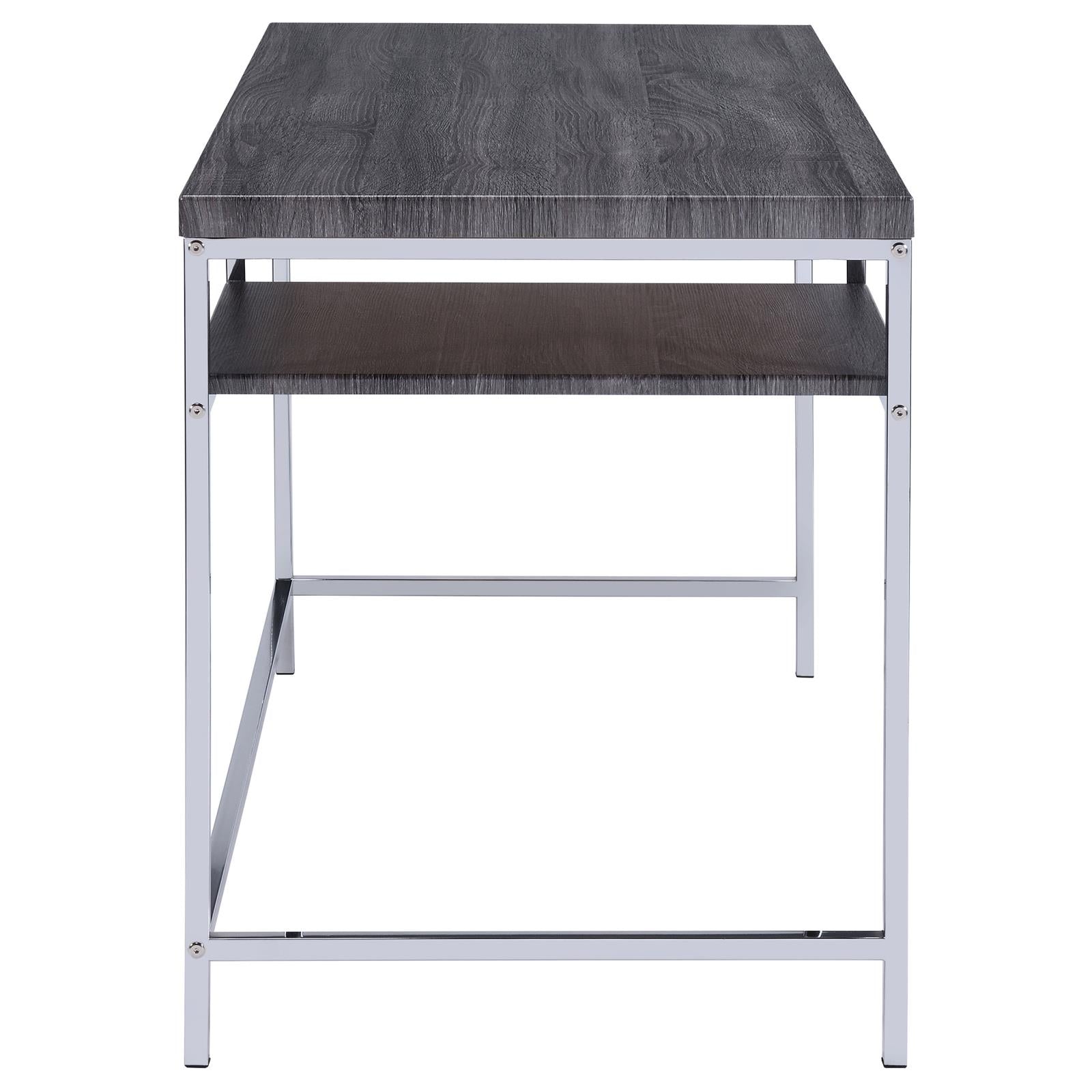 Kravitz Weathered Gray/Chrome Rectangular Writing Desk - 801271 - Bien Home Furniture & Electronics