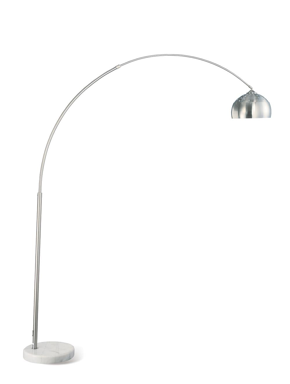 Krester Arched Floor Lamp Brushed Steel/Chrome - 901199 - Bien Home Furniture & Electronics