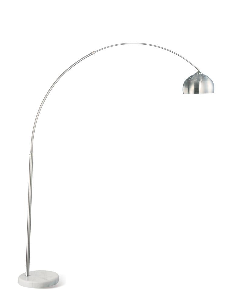 Krester Arched Floor Lamp Brushed Steel/Chrome - 901199 - Bien Home Furniture & Electronics