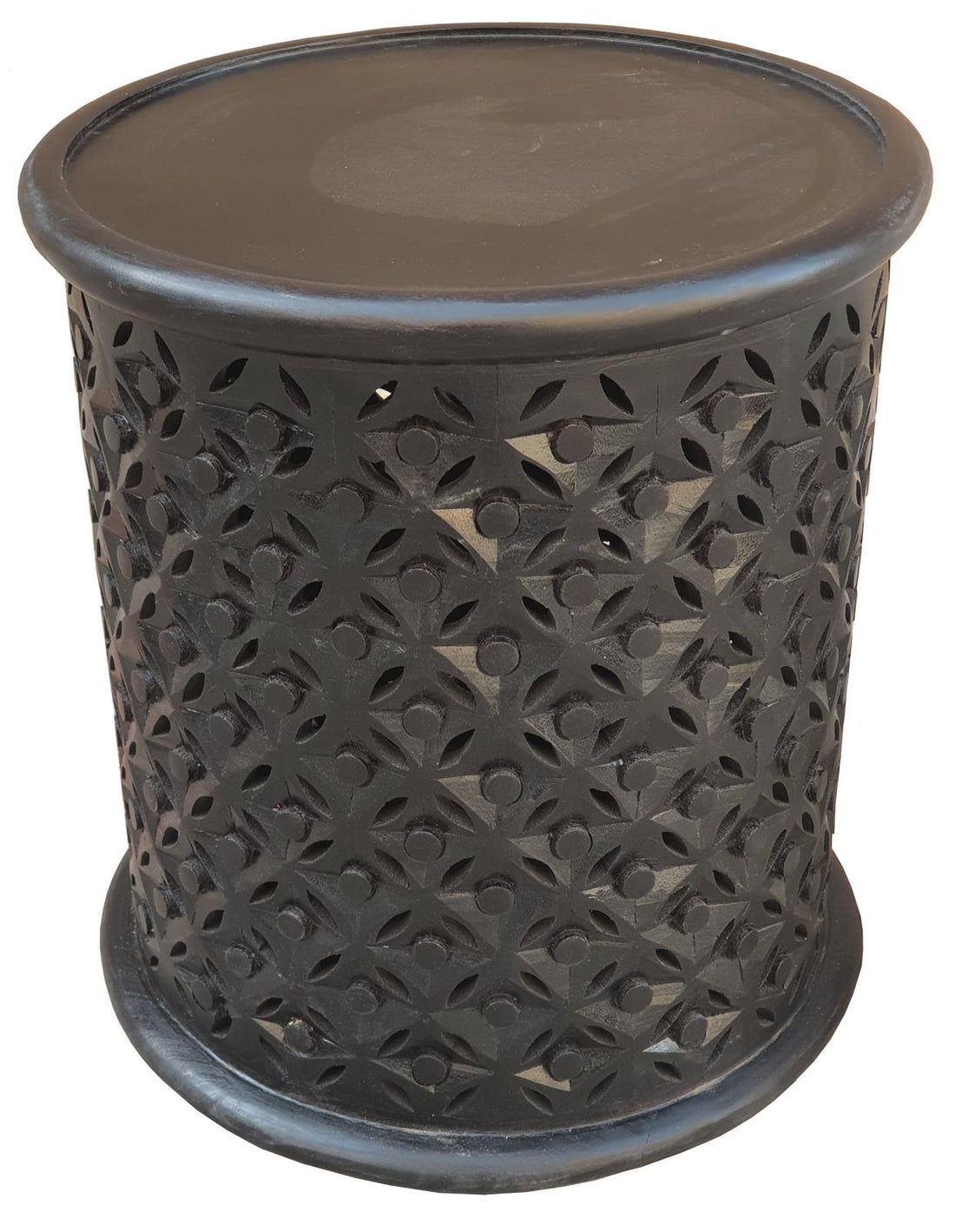 Krish Black Stain 18-inch Round Accent Table - 936141 - Bien Home Furniture &amp; Electronics