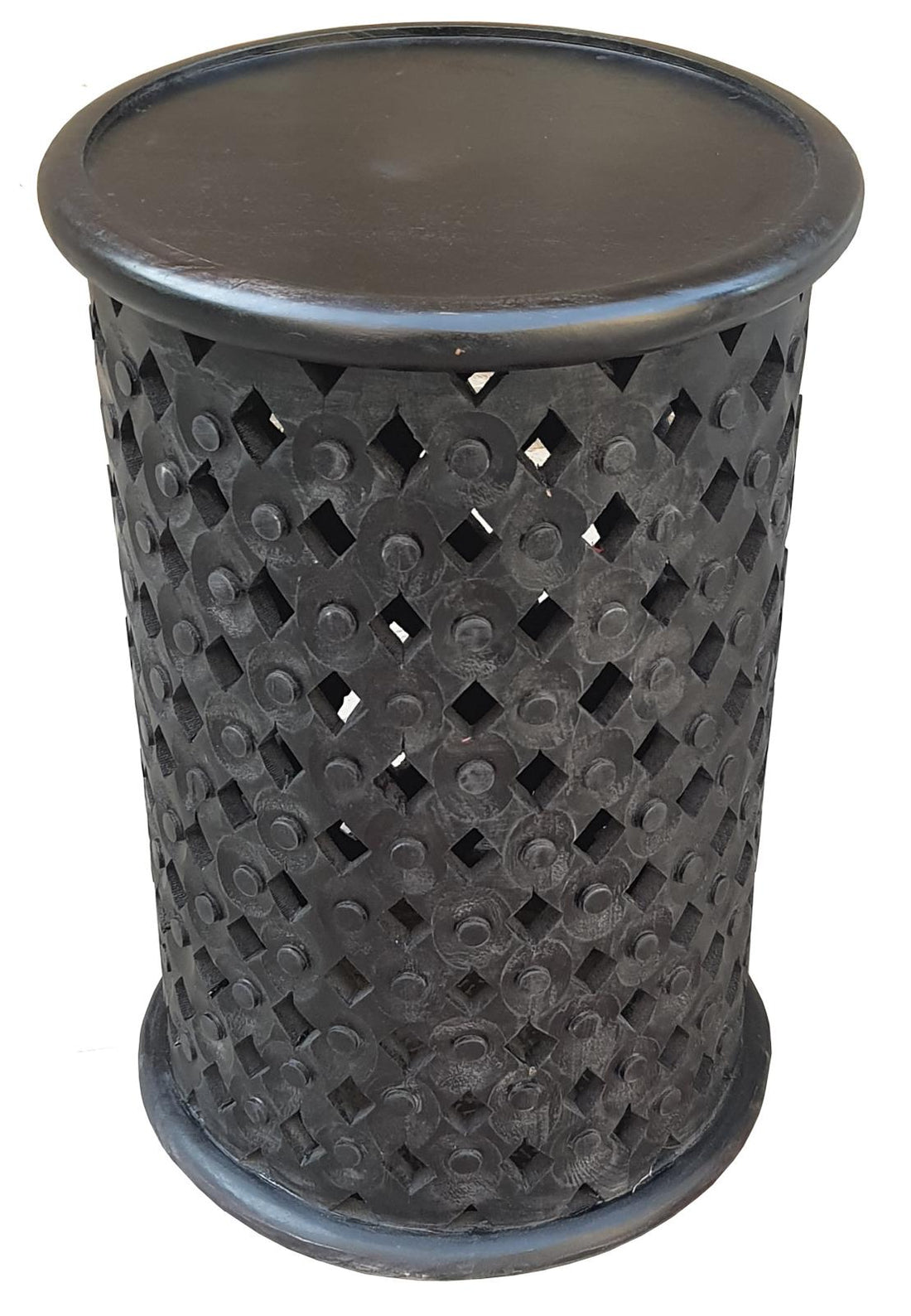 Krish Black Stain 24-inch Round Accent Table - 936151 - Bien Home Furniture &amp; Electronics