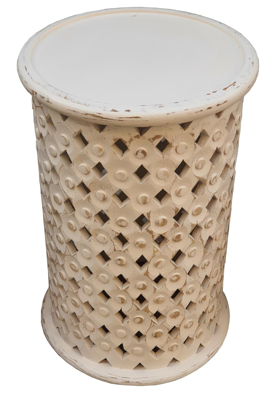 Krish White Washed 24-inch Round Accent Table - 936152 - Bien Home Furniture &amp; Electronics