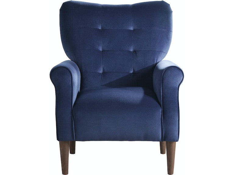Kyrie Blue Velvet Accent Chair - 1046BU-1 - Bien Home Furniture &amp; Electronics