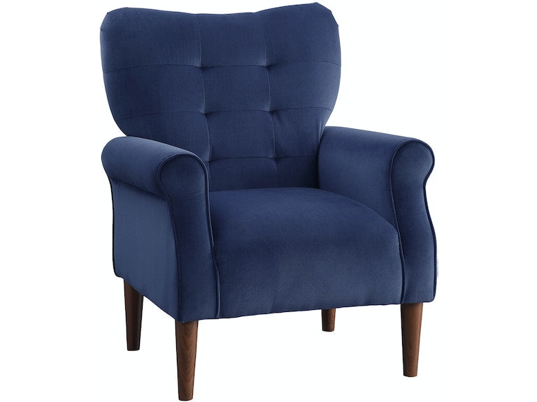 Kyrie Blue Velvet Accent Chair - 1046BU-1 - Bien Home Furniture & Electronics