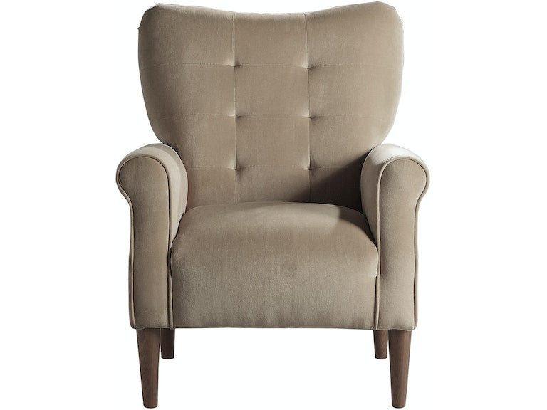Kyrie Brown Velvet Accent Chair - 1046BR-1 - Bien Home Furniture &amp; Electronics
