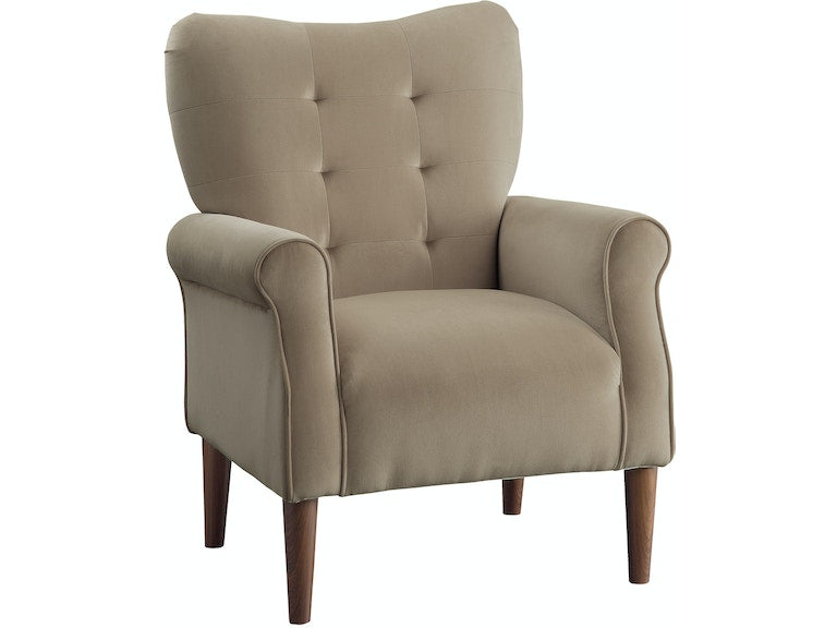 Kyrie Brown Velvet Accent Chair - 1046BR-1 - Bien Home Furniture &amp; Electronics