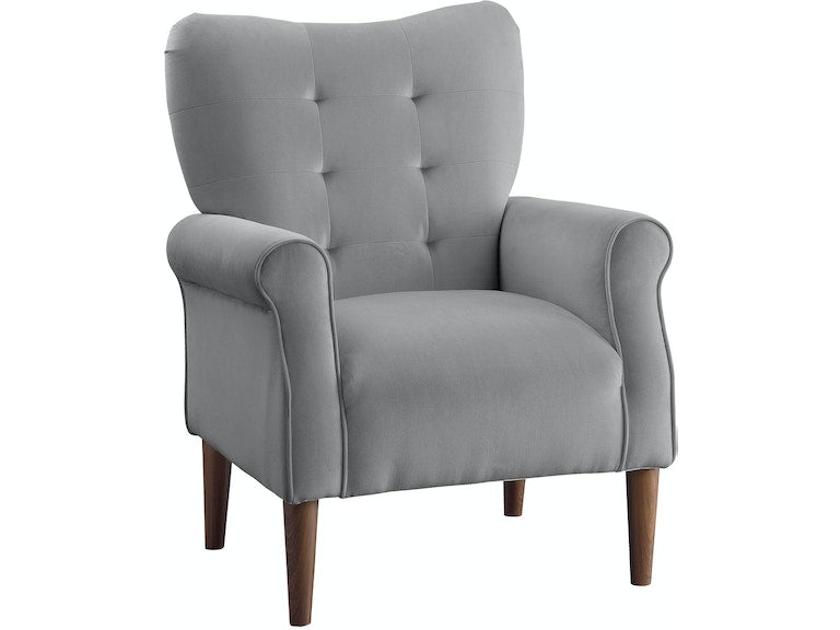 Kyrie Dark Gray Velvet Accent Chair - 1046DG-1 - Bien Home Furniture & Electronics