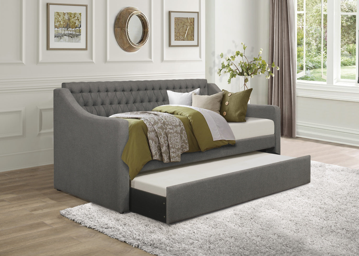Labelle Gray Twin Daybed with Trundle - SET | 4866DG-A | 4866DG-B - Bien Home Furniture & Electronics