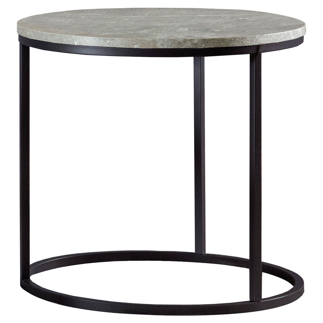 Lainey Faux Marble Round Top End Table Gray/Gunmetal - 736027 - Bien Home Furniture &amp; Electronics