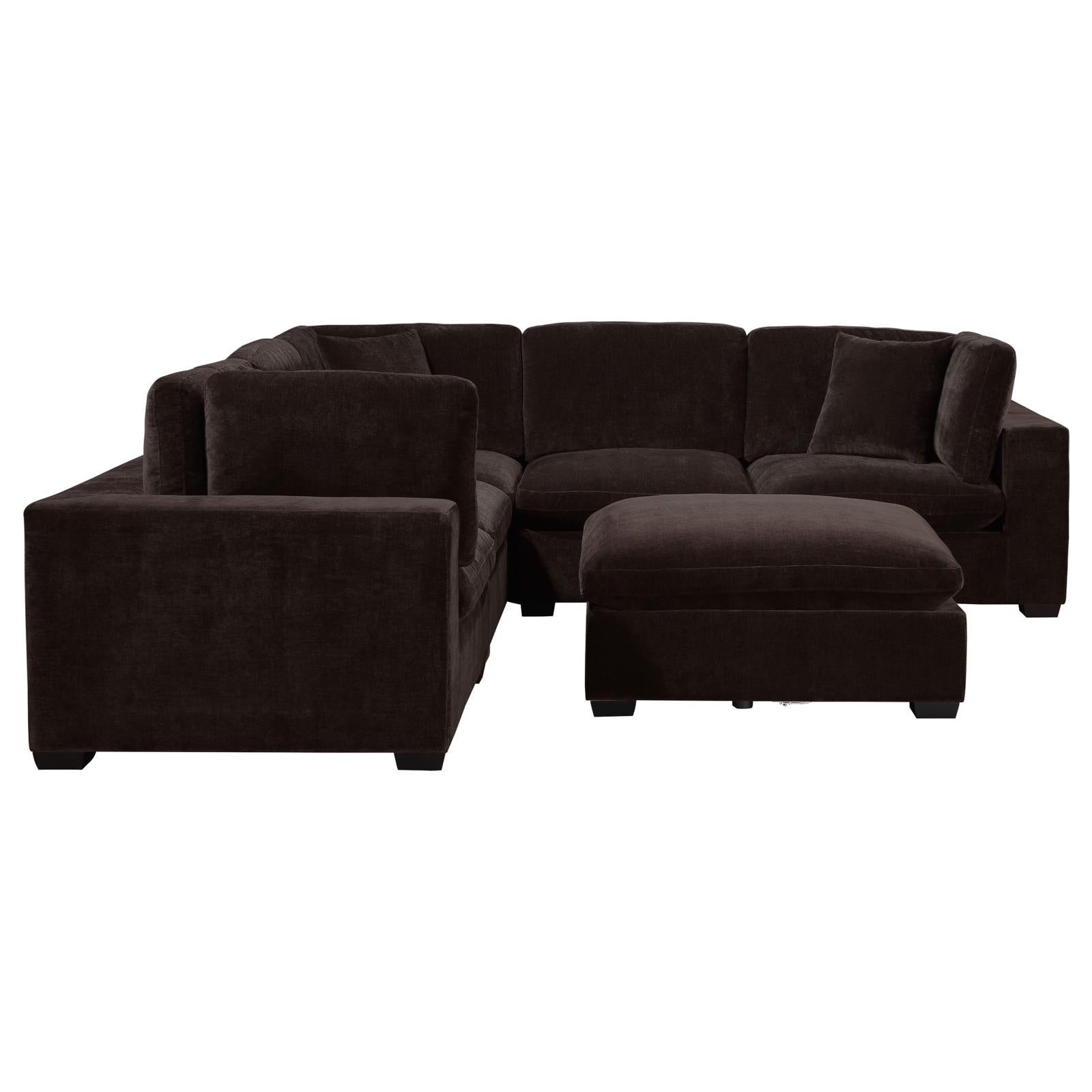 Lakeview 5-piece Upholstered Modular Sectional Sofa Dark Chocolate - 551464-SETB - Bien Home Furniture & Electronics