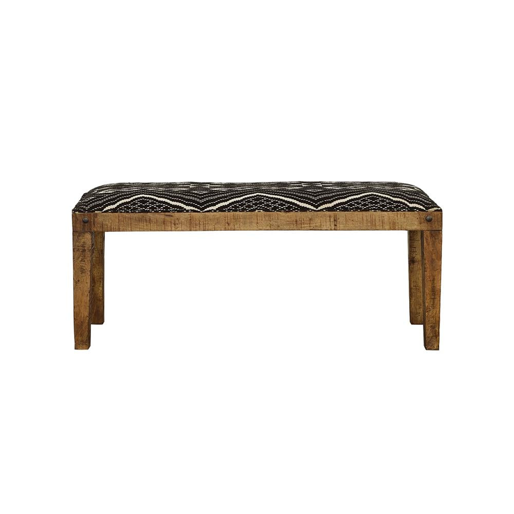 Lamont Natural/Navy Rectangular Upholstered Bench - 910177 - Bien Home Furniture &amp; Electronics