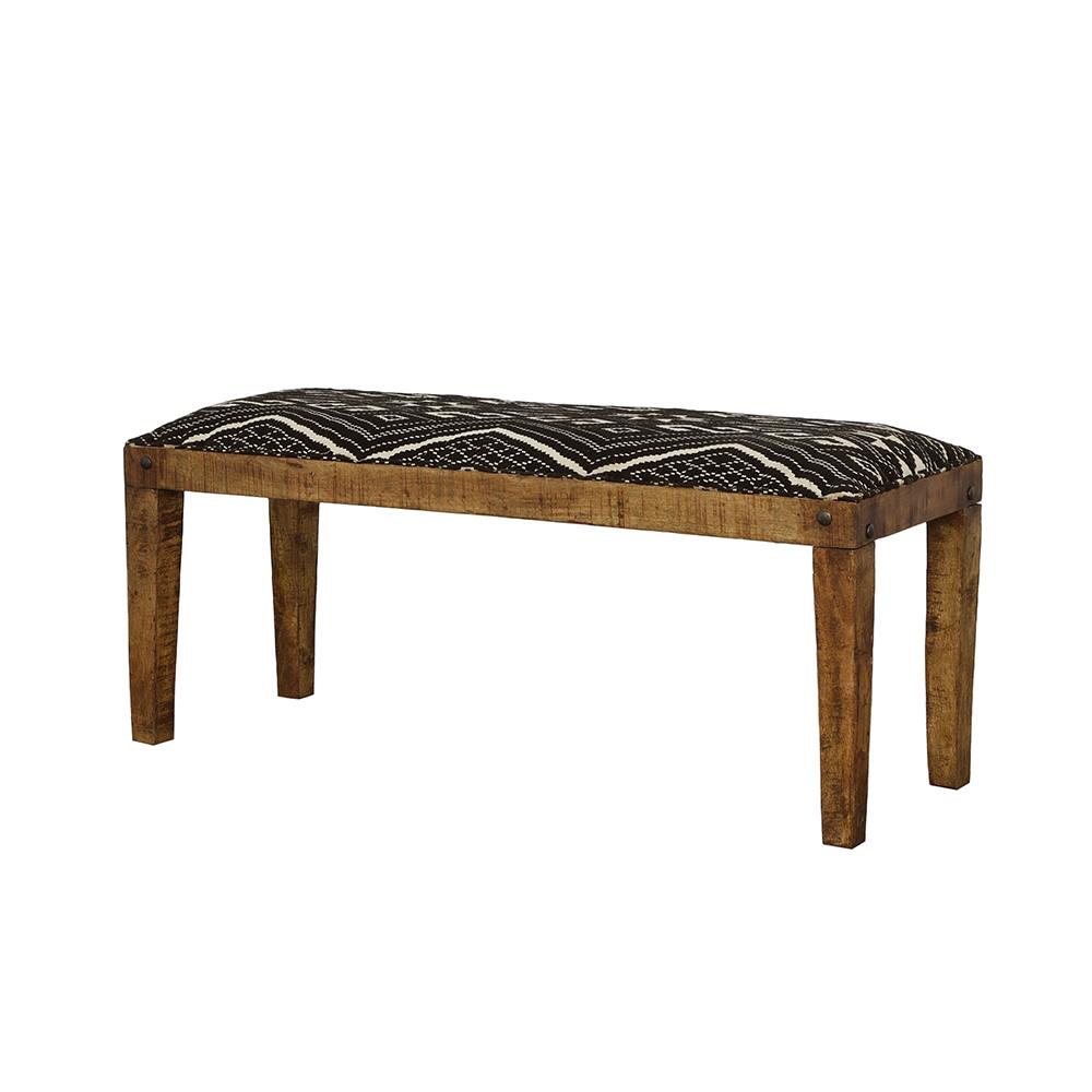 Lamont Natural/Navy Rectangular Upholstered Bench - 910177 - Bien Home Furniture & Electronics