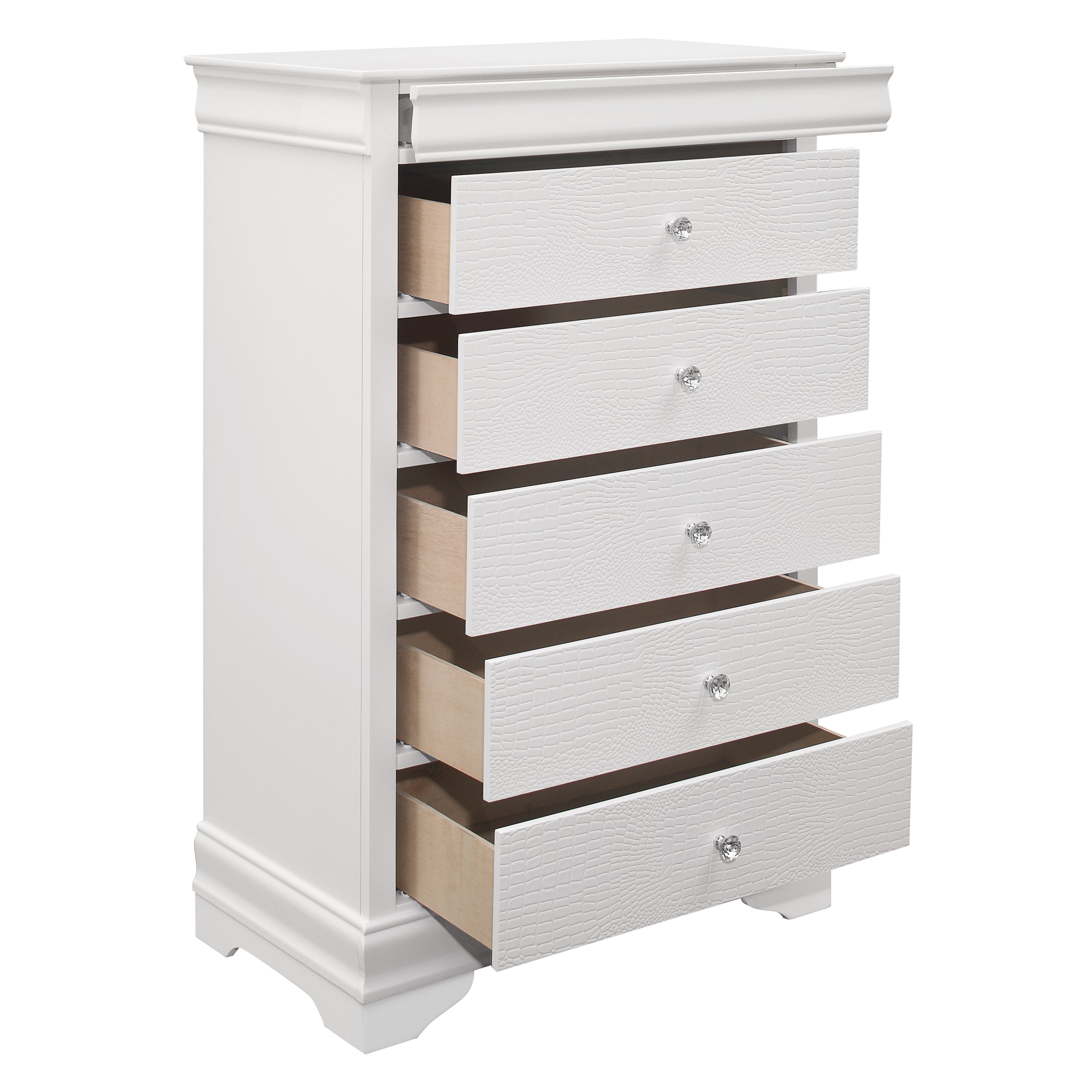 Lana White LED Upholstered Panel Youth Bedroom Set - SET | 1556WT-1 | 1556WF-3 | 1556W-4 | 1556W-9 - Bien Home Furniture & Electronics