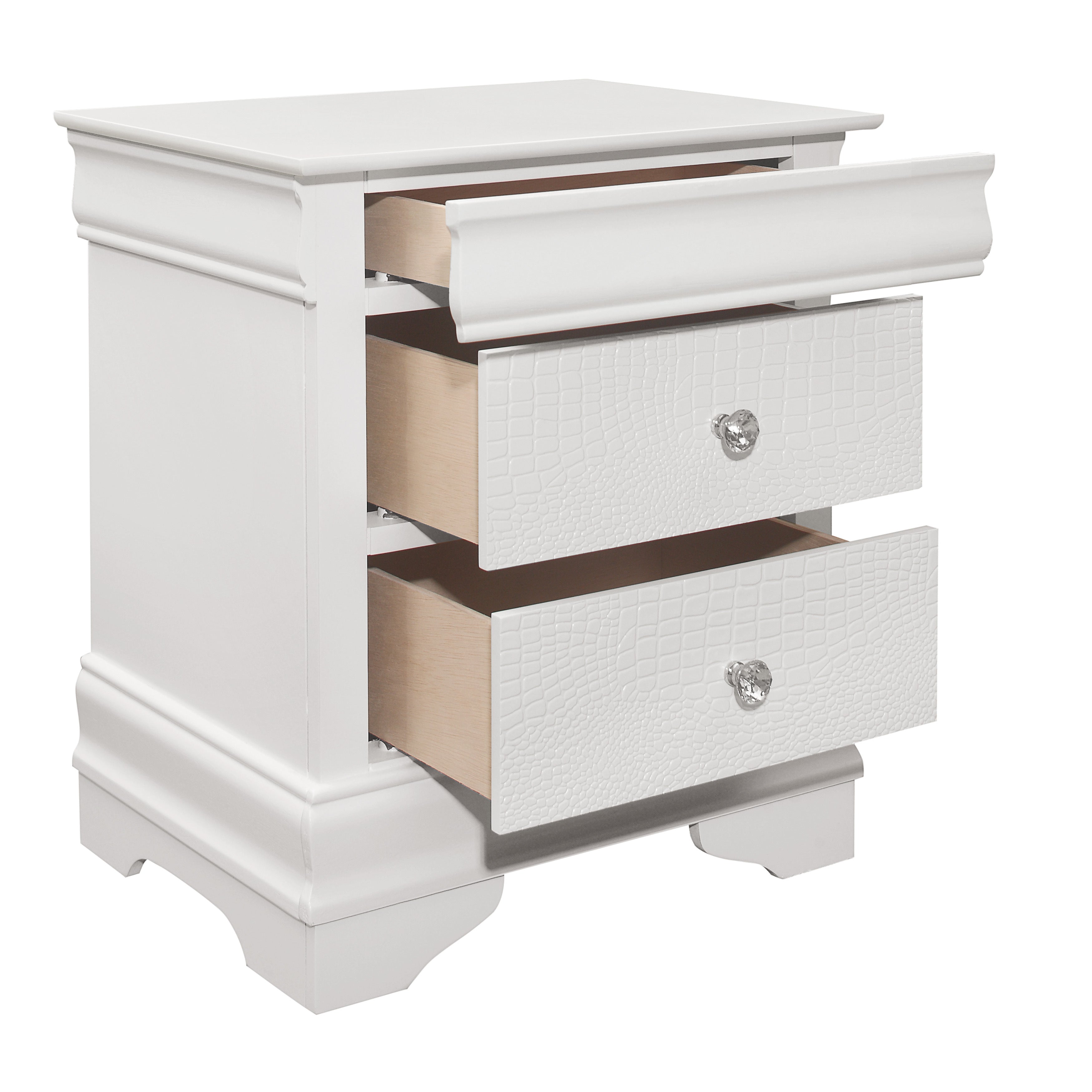 Lana White LED Upholstered Panel Youth Bedroom Set - SET | 1556WT-1 | 1556WF-3 | 1556W-4 | 1556W-9 - Bien Home Furniture & Electronics