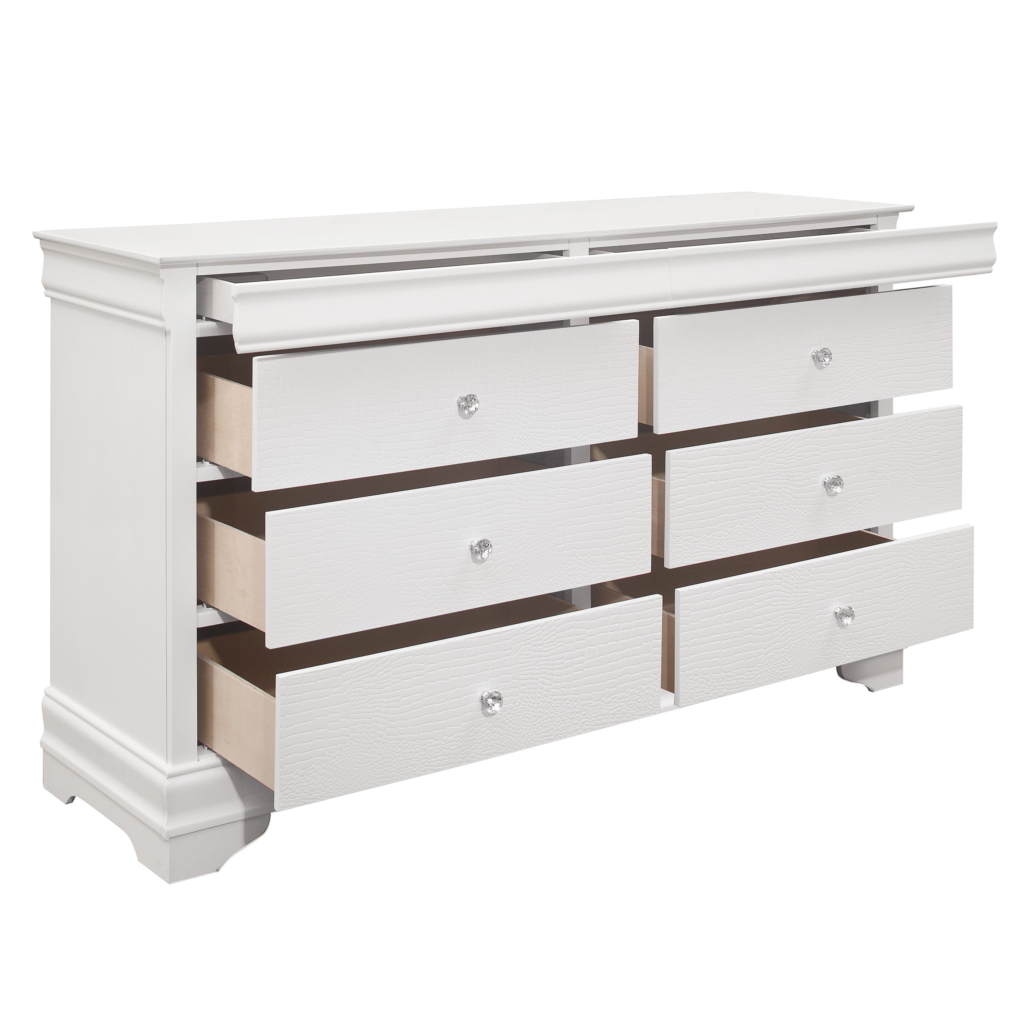 Lana White LED Upholstered Panel Youth Bedroom Set - SET | 1556WT-1 | 1556WF-3 | 1556W-4 | 1556W-9 - Bien Home Furniture & Electronics