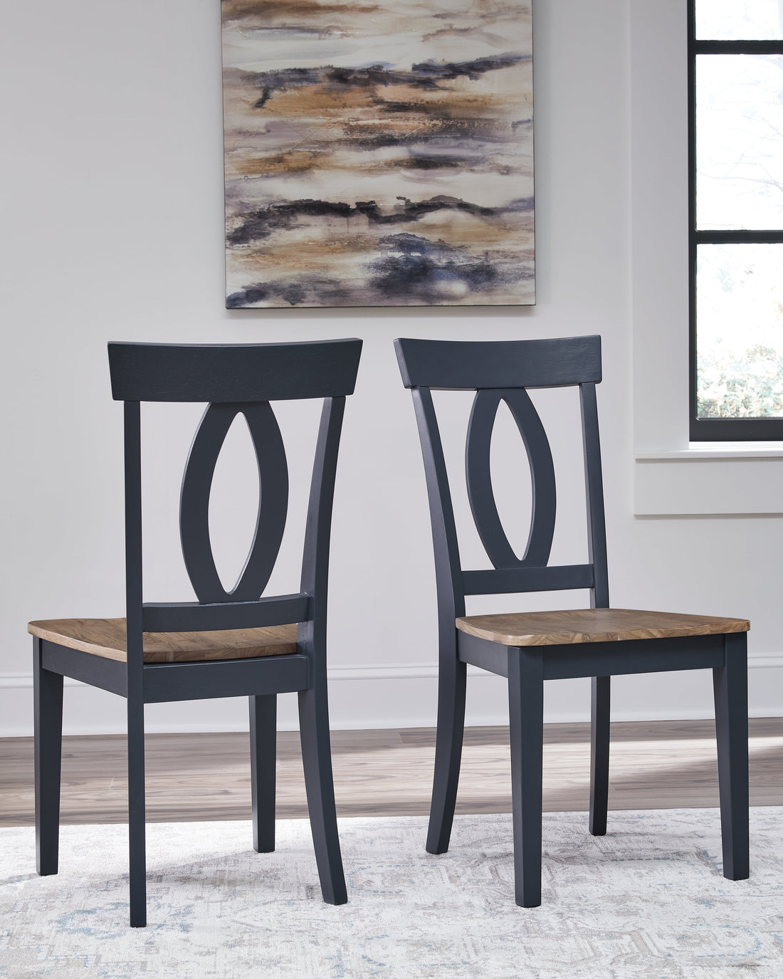 Landocken Brown/Blue Dining Chair, Set of 2 - D502-01 - Bien Home Furniture &amp; Electronics