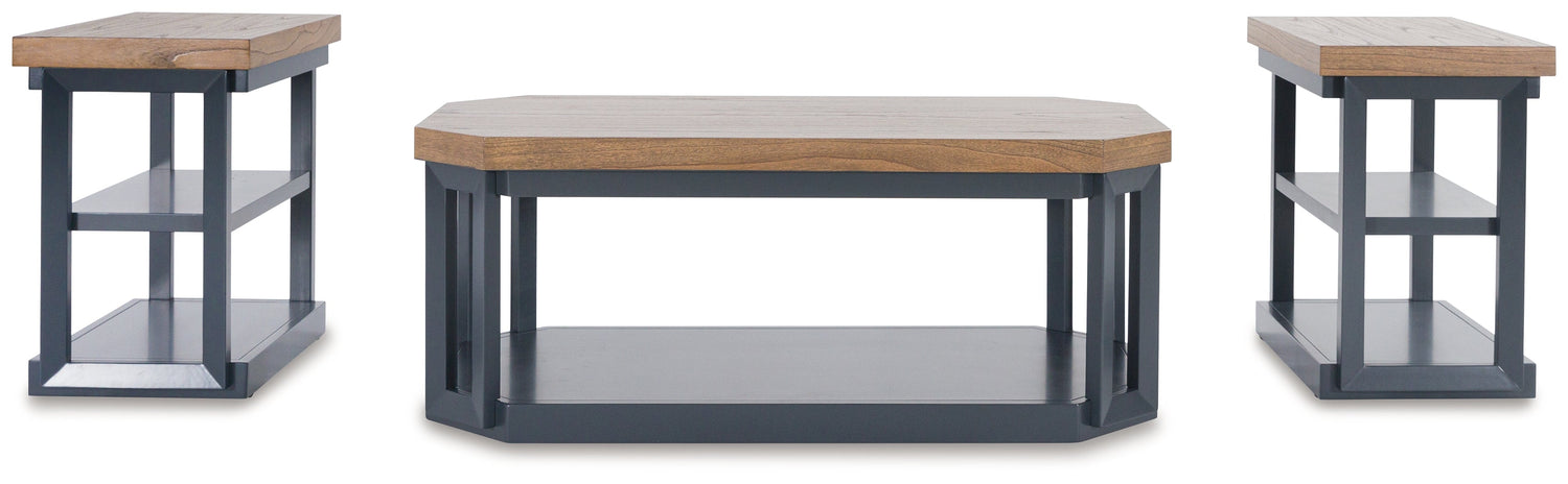 LANDOCKEN Brown/Blue Table, Set of 3 - T402-13 - Bien Home Furniture & Electronics