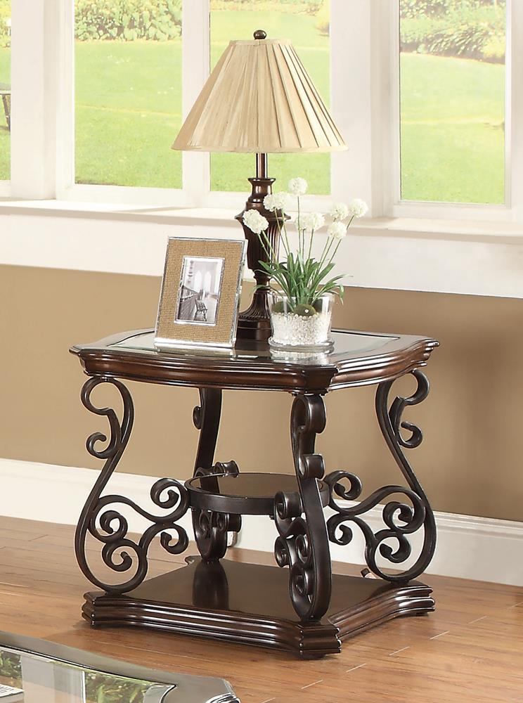 Laney End Table Deep Merlot/Clear - 702447 - Bien Home Furniture & Electronics