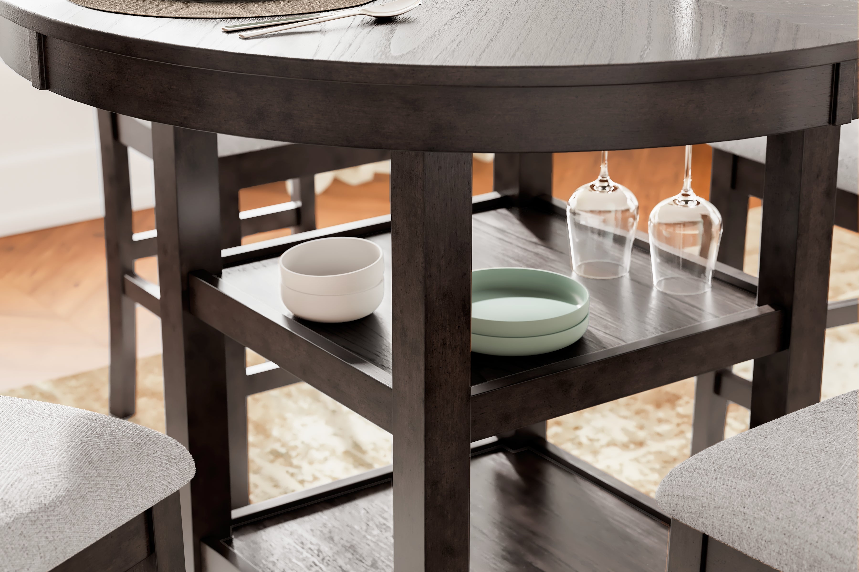 Langwest Brown Counter Height Dining Table and 4 Barstools (Set of 5) - D422-223 - Bien Home Furniture & Electronics