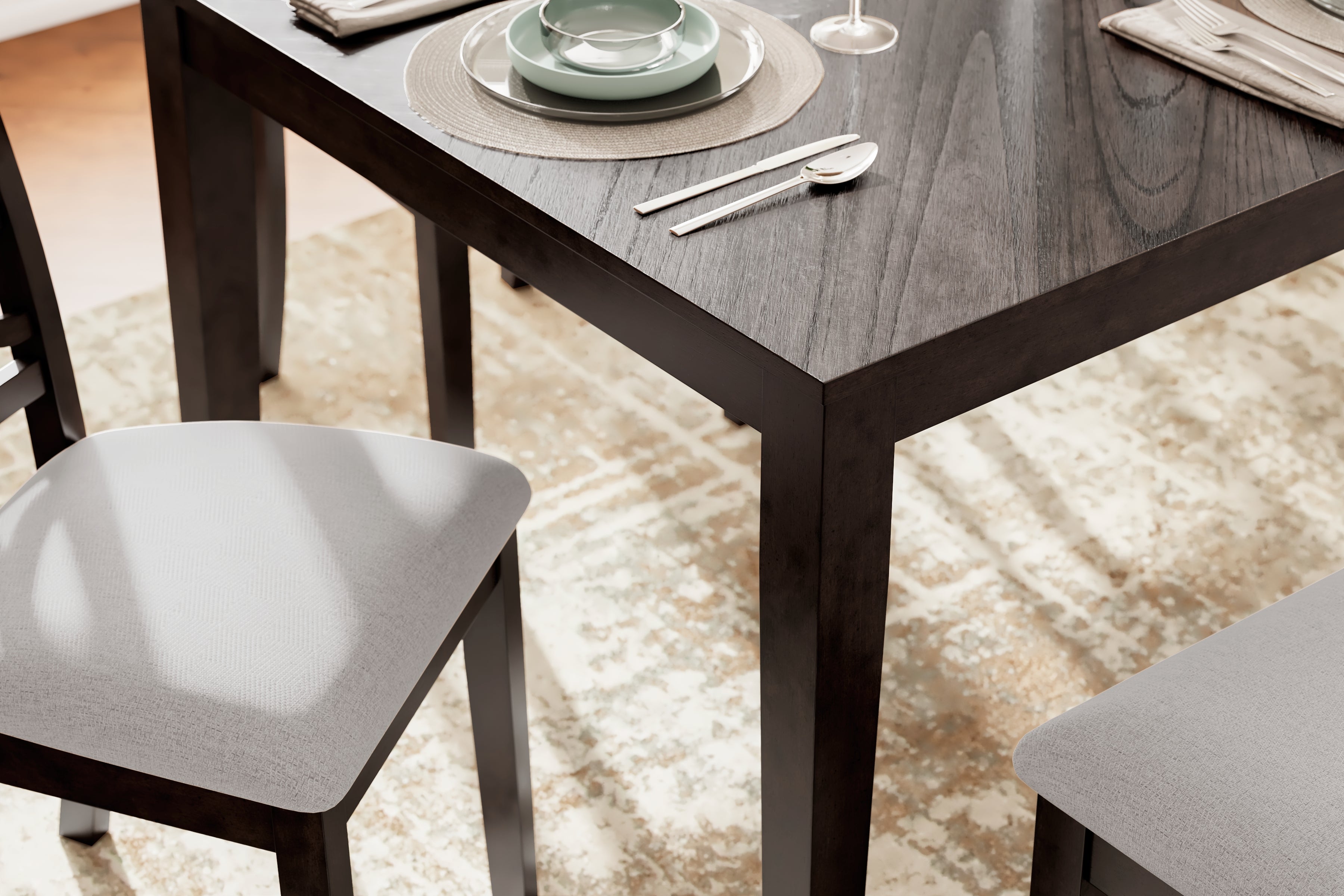 Langwest Brown Dining Table and 4 Chairs and Bench (Set of 6) - D422-325 - Bien Home Furniture & Electronics