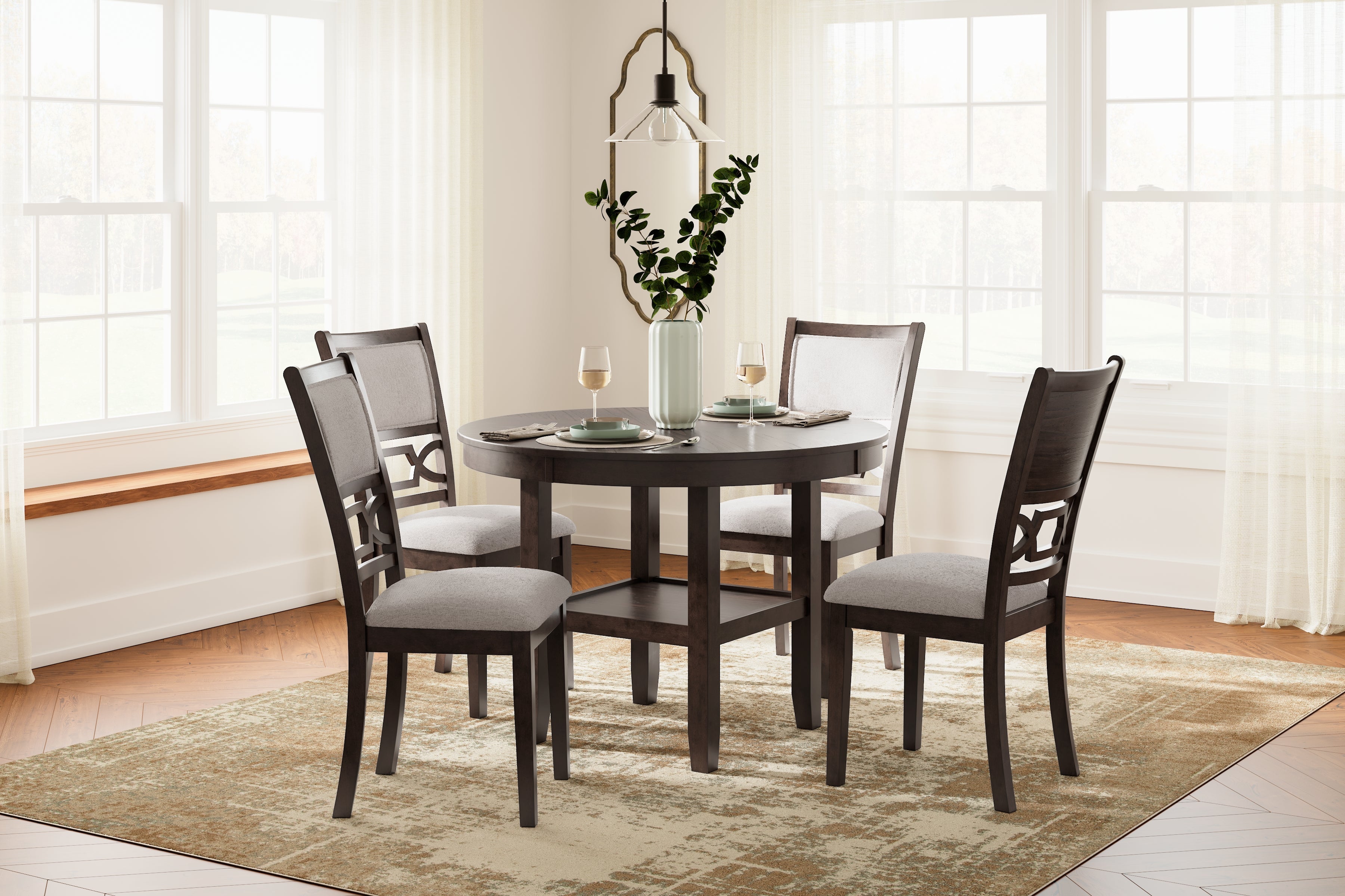 Langwest Brown Dining Table and 4 Chairs (Set of 5) - D422-225 - Bien Home Furniture &amp; Electronics