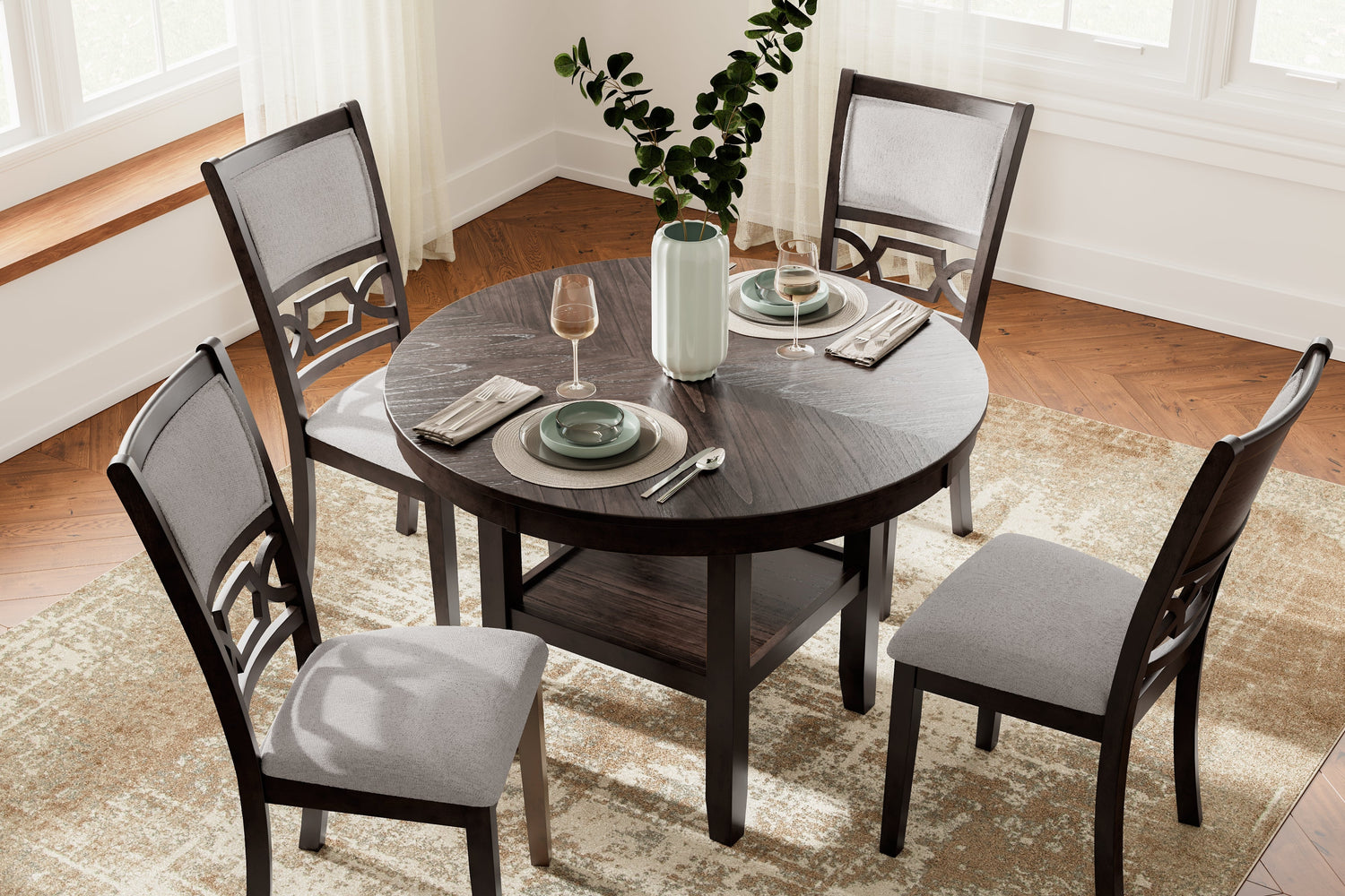 Langwest Brown Dining Table and 4 Chairs (Set of 5) - D422-225 - Bien Home Furniture & Electronics