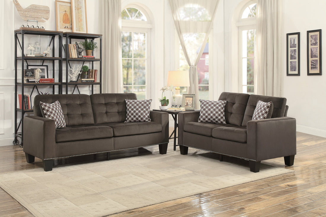 Lantana Chocolate Living Room Set - SET | 9957NCH-3 | 9957NCH-2 - Bien Home Furniture &amp; Electronics