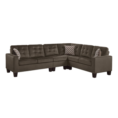 Lantana New Chocolate Reversible Sectional - SET | 9957NCH-CA | 9957NCH-TS - Bien Home Furniture &amp; Electronics