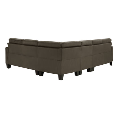 Lantana New Chocolate Reversible Sectional - SET | 9957NCH-CA | 9957NCH-TS - Bien Home Furniture &amp; Electronics