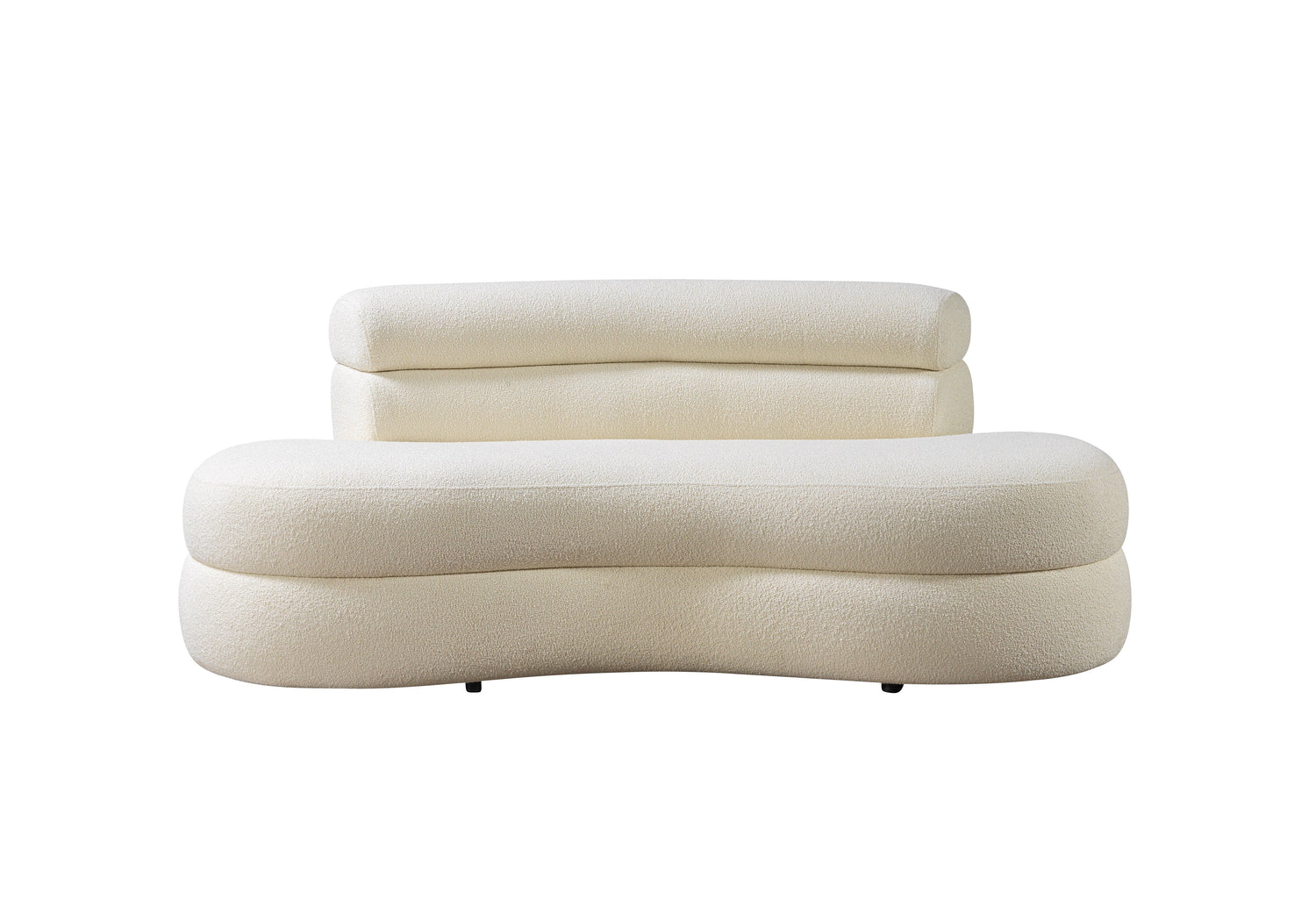 Larissa Ivory Boucle Loveseat - LARISSAIVORY-L - Bien Home Furniture & Electronics