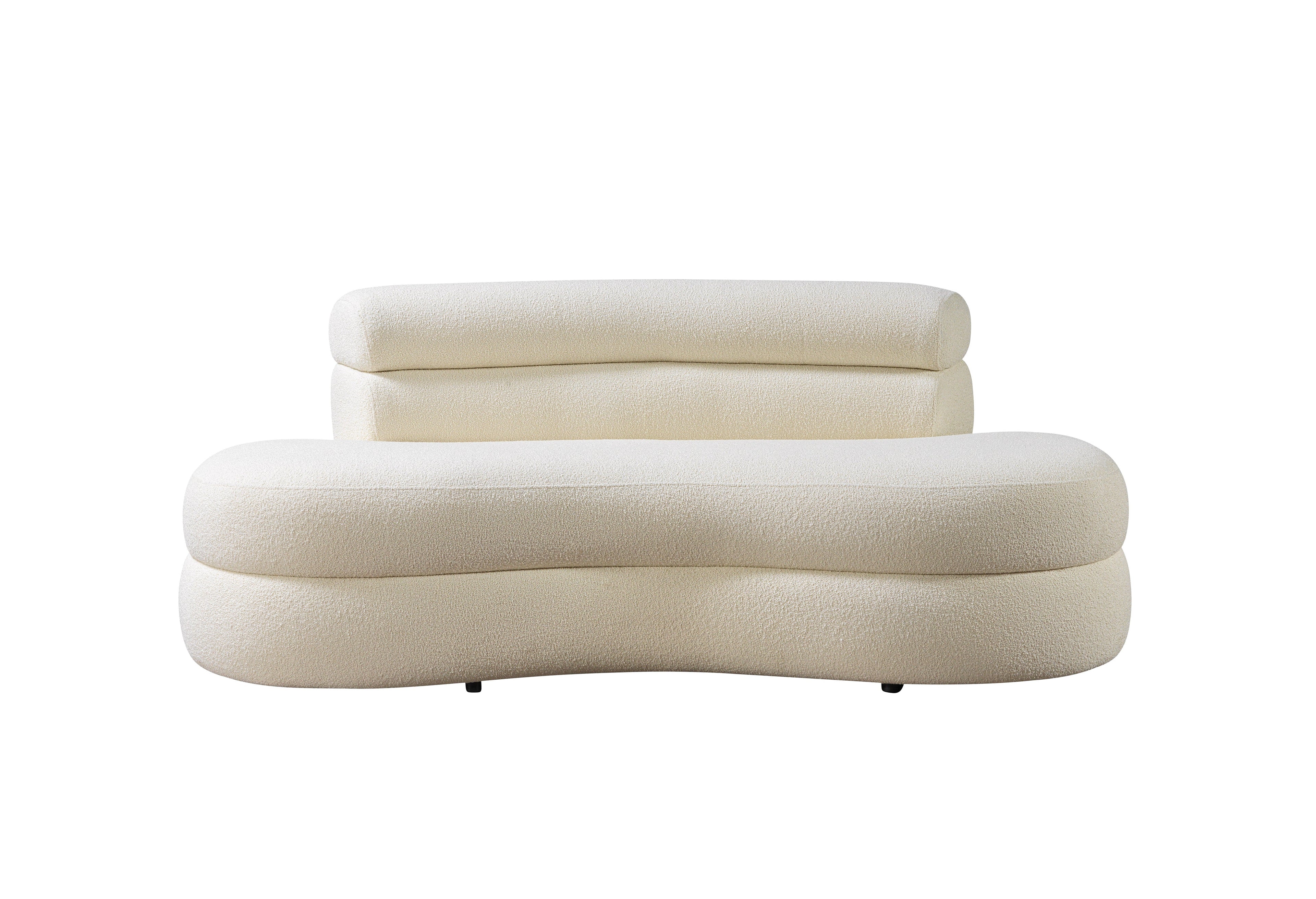 Larissa Ivory Boucle Loveseat - LARISSAIVORY-L - Bien Home Furniture & Electronics
