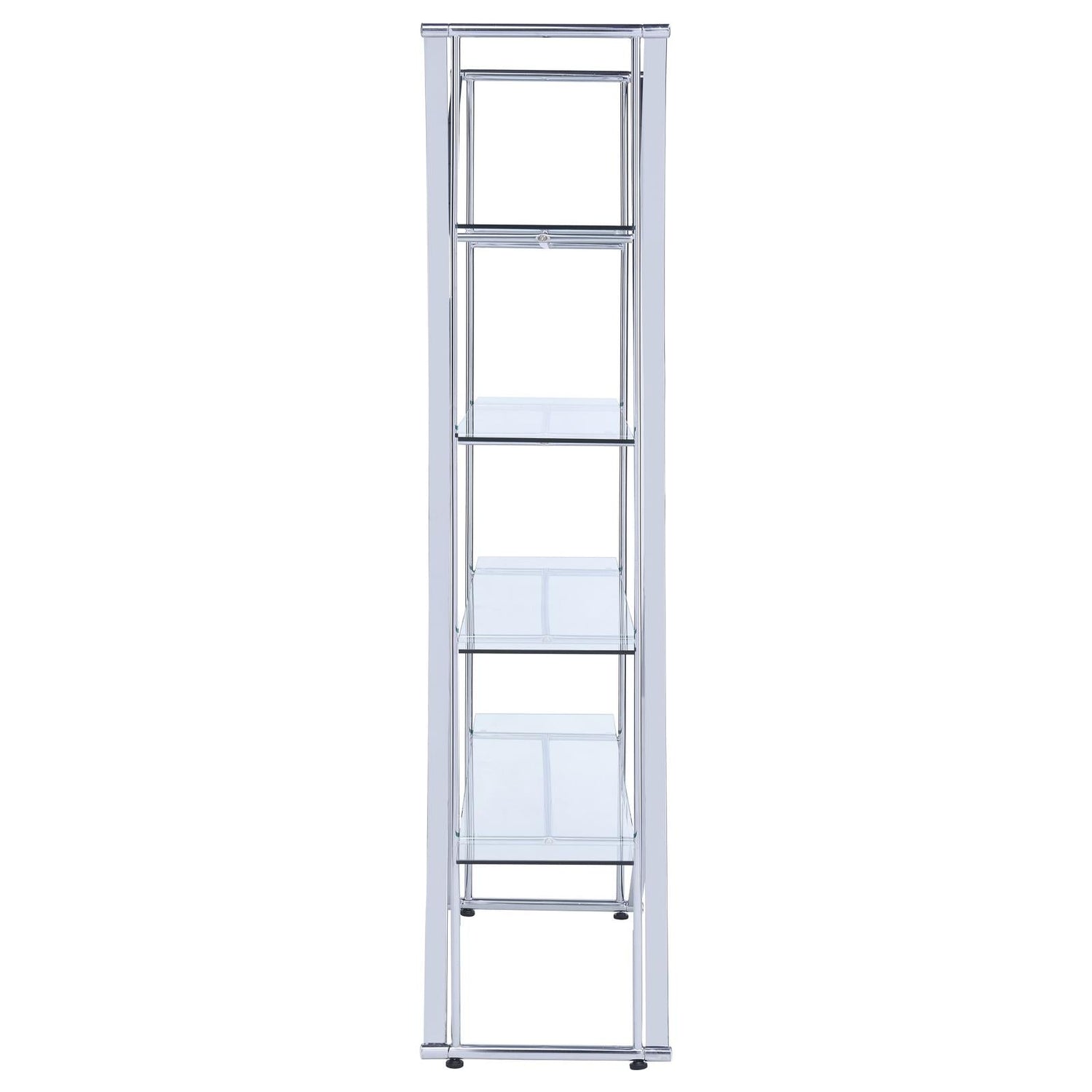 Larson Chrome/Clear 4-Tier Bookcase - 910050 - Bien Home Furniture & Electronics