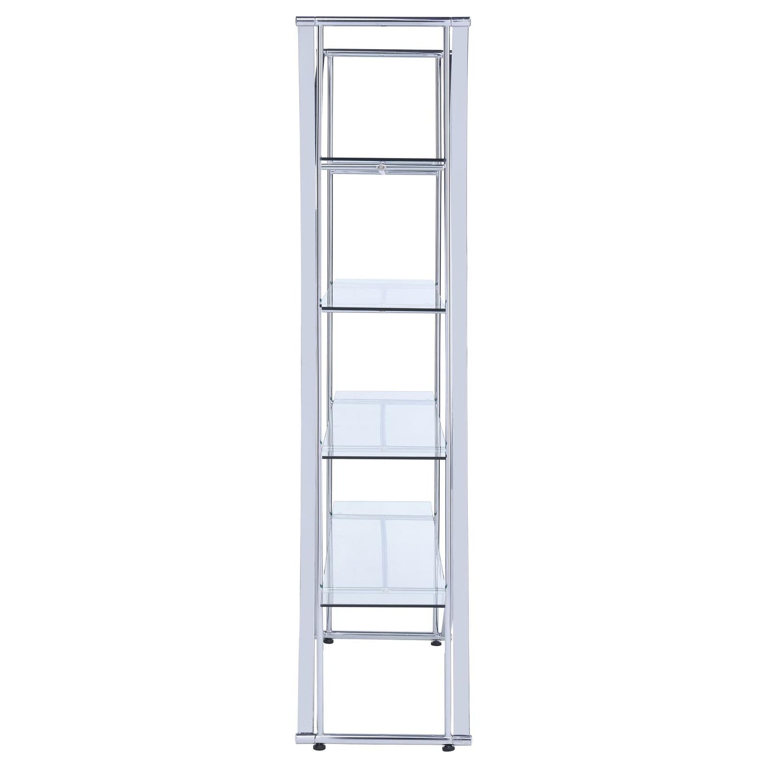 Larson Chrome/Clear 4-Tier Bookcase - 910050 - Bien Home Furniture &amp; Electronics