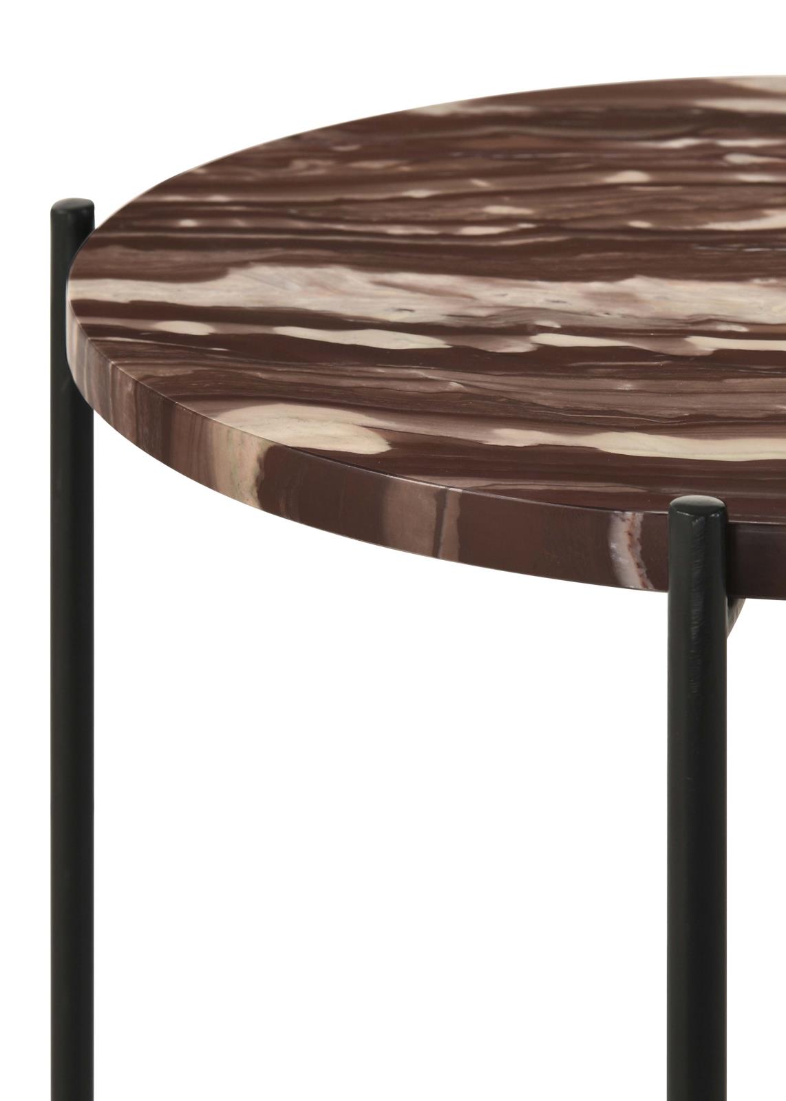 Latifa Red/Black Round Accent Table with Marble Top - 936010 - Bien Home Furniture & Electronics