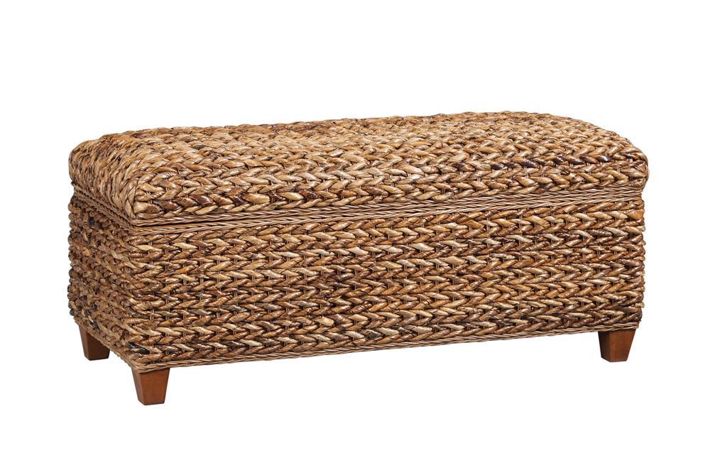 Laughton Hand-Woven Storage Trunk Amber - 500215 - Bien Home Furniture & Electronics