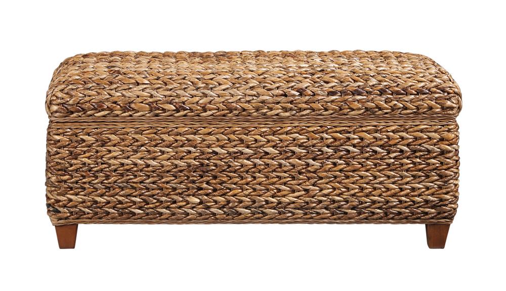 Laughton Hand-Woven Storage Trunk Amber - 500215 - Bien Home Furniture & Electronics