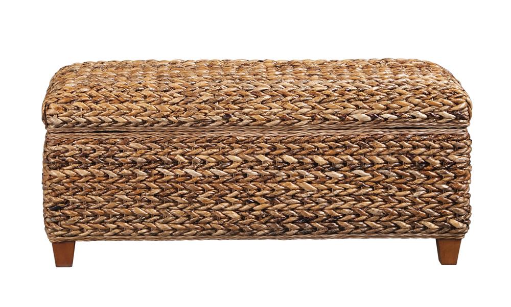 Laughton Hand-Woven Storage Trunk Amber - 500215 - Bien Home Furniture & Electronics