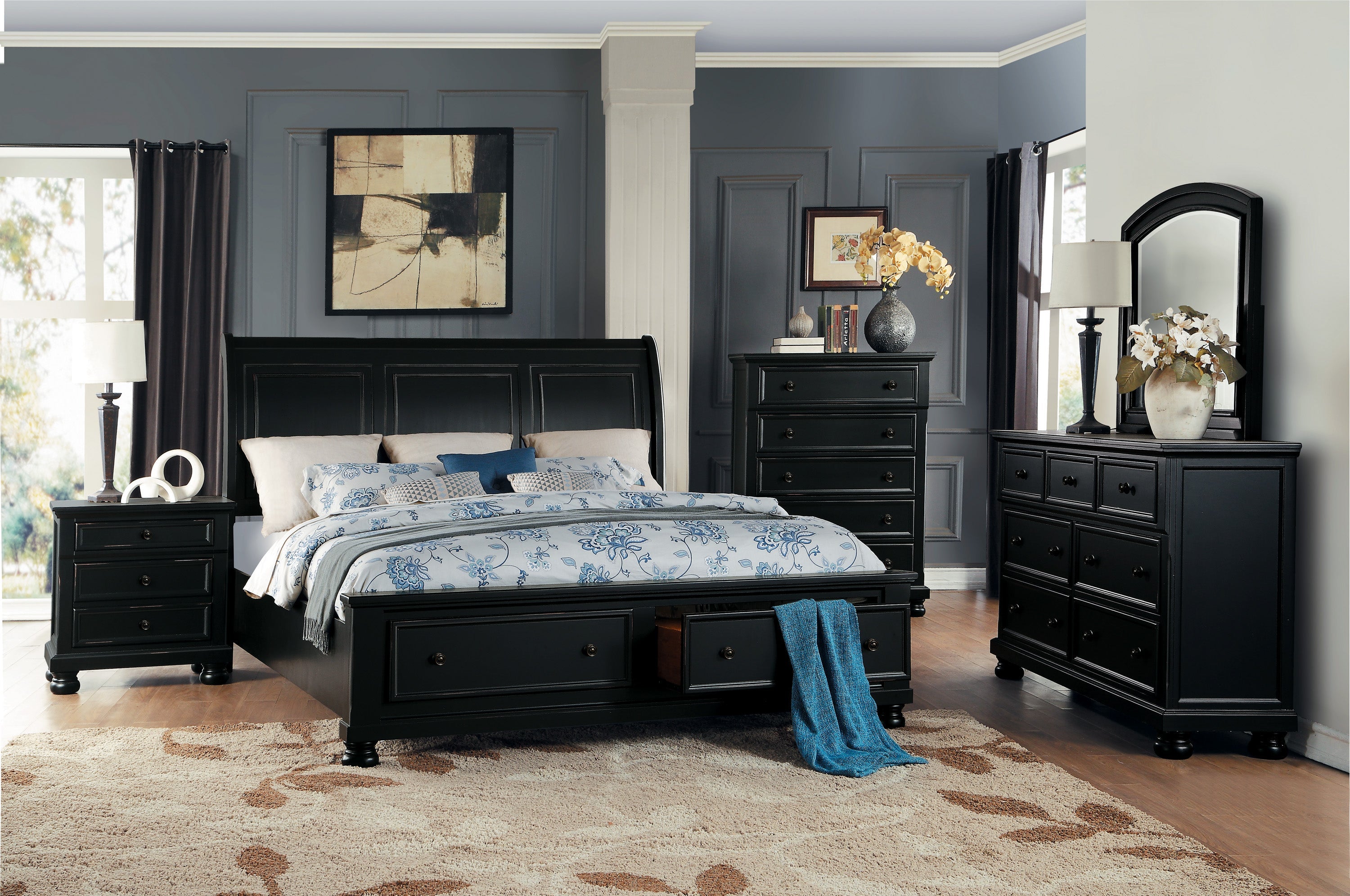 Laurelin Black Dresser - 1714BK-5 - Bien Home Furniture &amp; Electronics