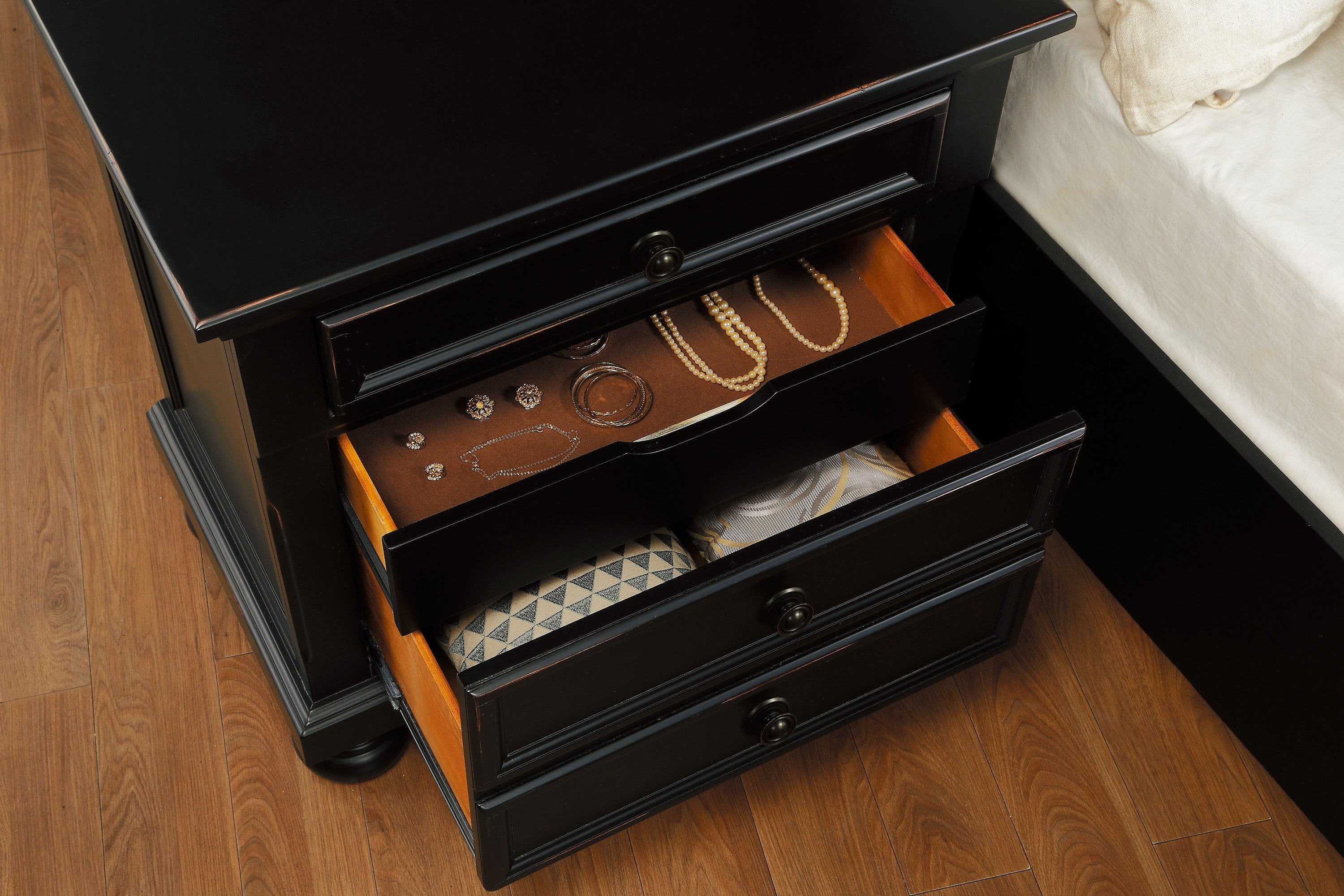 Laurelin Black Nightstand - 1714BK-4 - Bien Home Furniture & Electronics