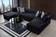 Lauren Black Velvet Double Chaise Sectional - SET | LAURENBLACK-SEC | LAURENBLACK-OTT - Bien Home Furniture & Electronics