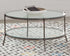 Laurie Black Nickel/Clear Glass Top Round Coffee Table - 723268 - Bien Home Furniture & Electronics