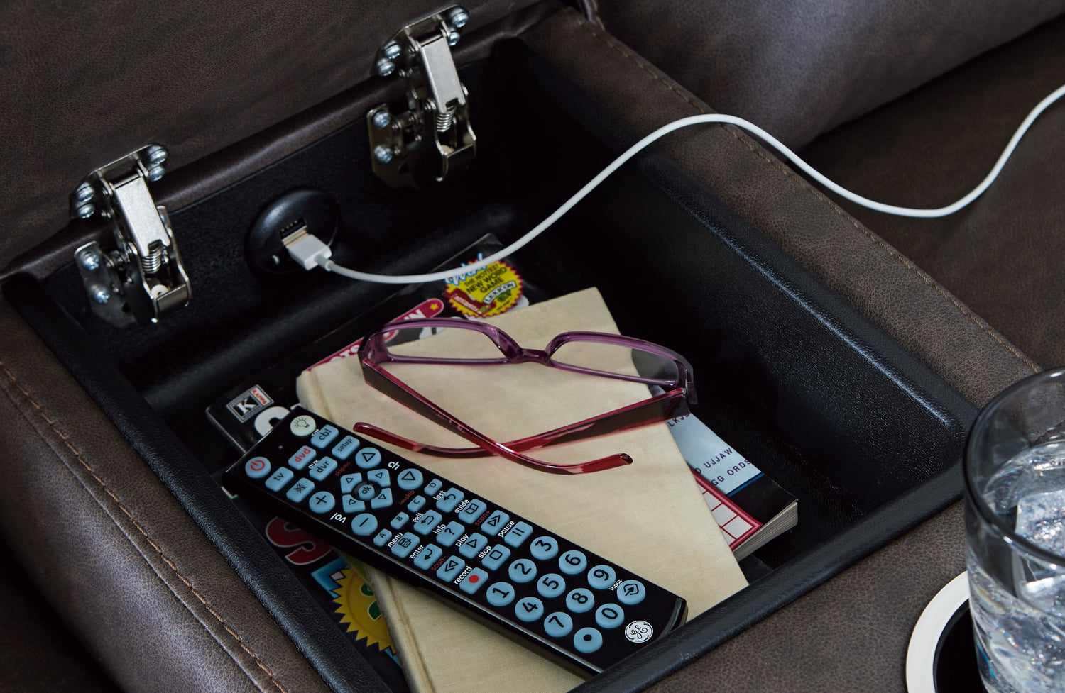 Lavenhorne Granite Reclining Loveseat with Console - 6330694 - Bien Home Furniture & Electronics