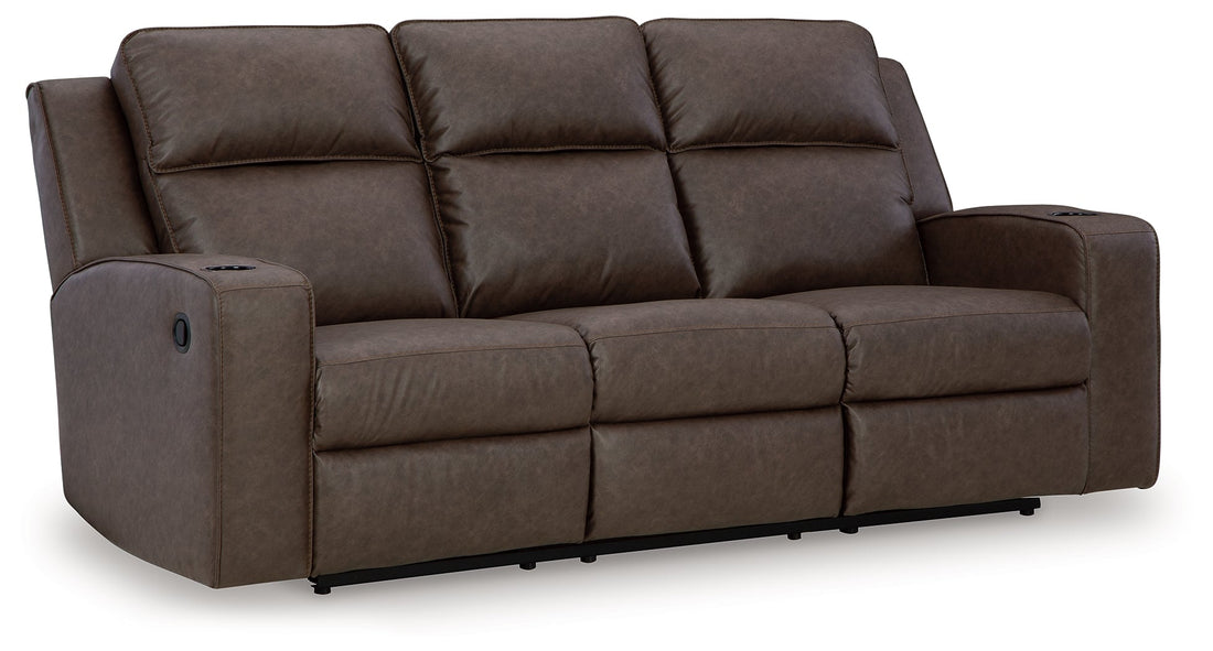 Lavenhorne Granite Reclining Sofa with Drop Down Table - 6330689 - Bien Home Furniture &amp; Electronics