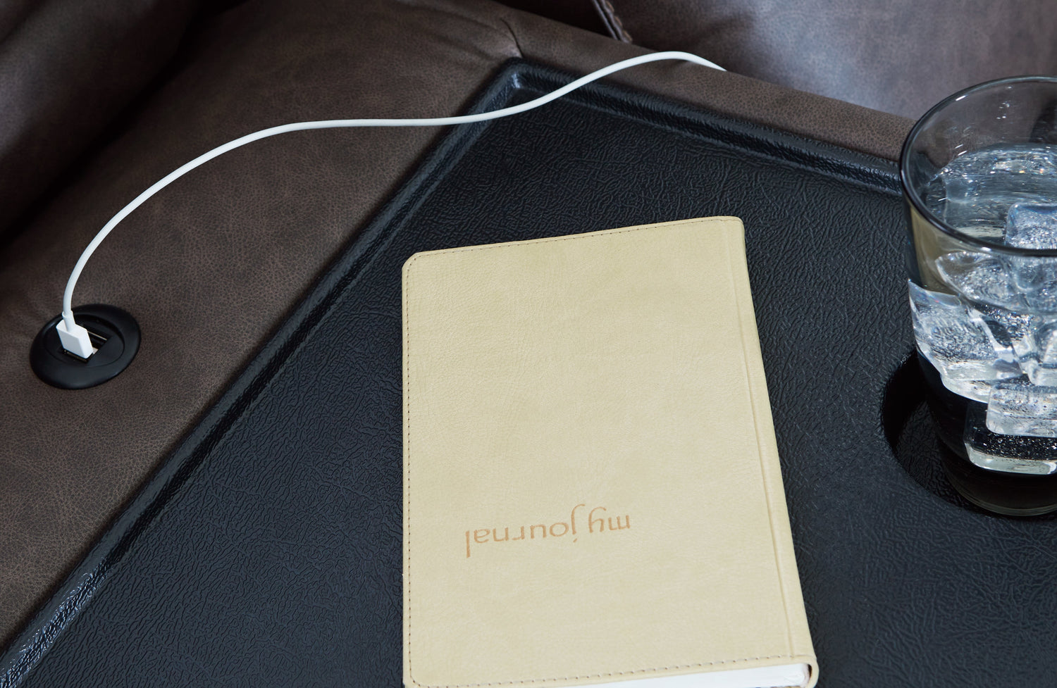 Lavenhorne Granite Reclining Sofa with Drop Down Table - 6330689 - Bien Home Furniture & Electronics