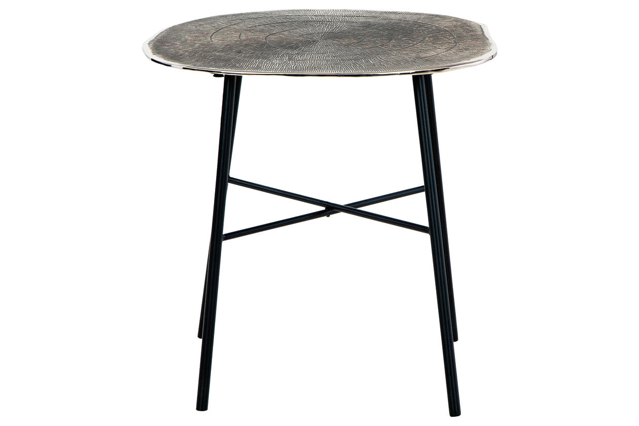 Laverford Chrome/Black End Table - T836-6 - Bien Home Furniture & Electronics