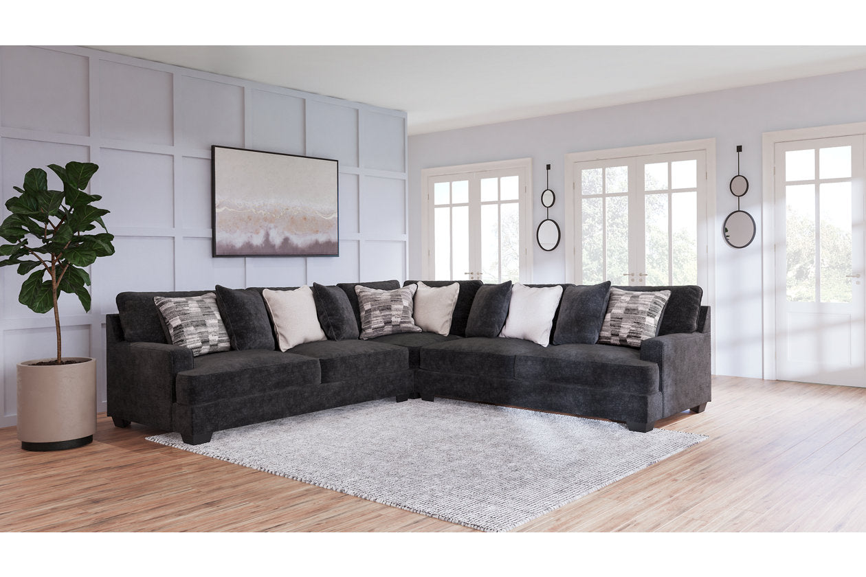 Lavernett Charcoal 3-Piece Sectional - SET | 5960366 | 5960367 | 5960377 - Bien Home Furniture & Electronics