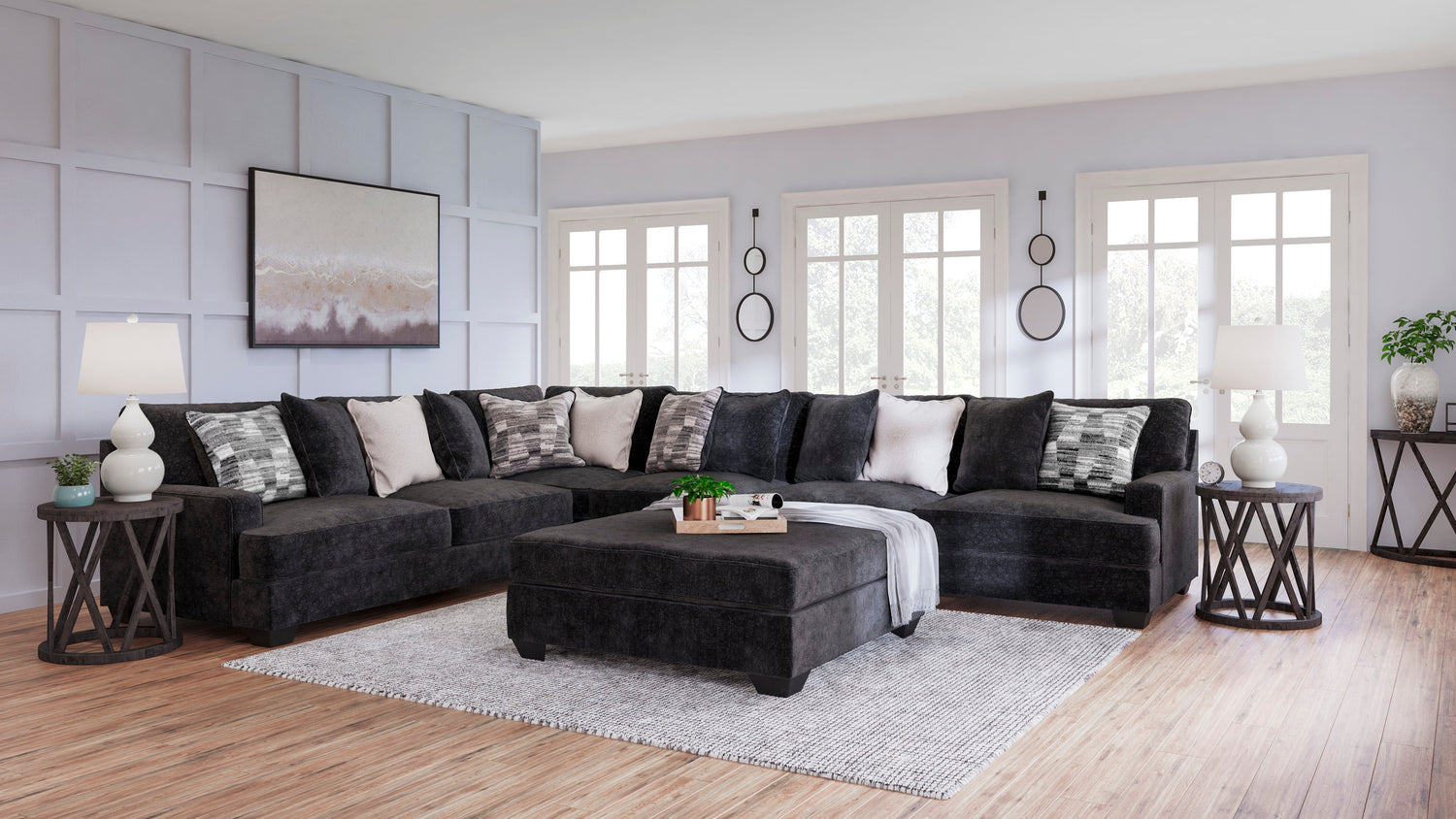Lavernett Charcoal 4-Piece Sectional - SET | 5960366 | 5960367 | 5960377 | 5960346 - Bien Home Furniture & Electronics