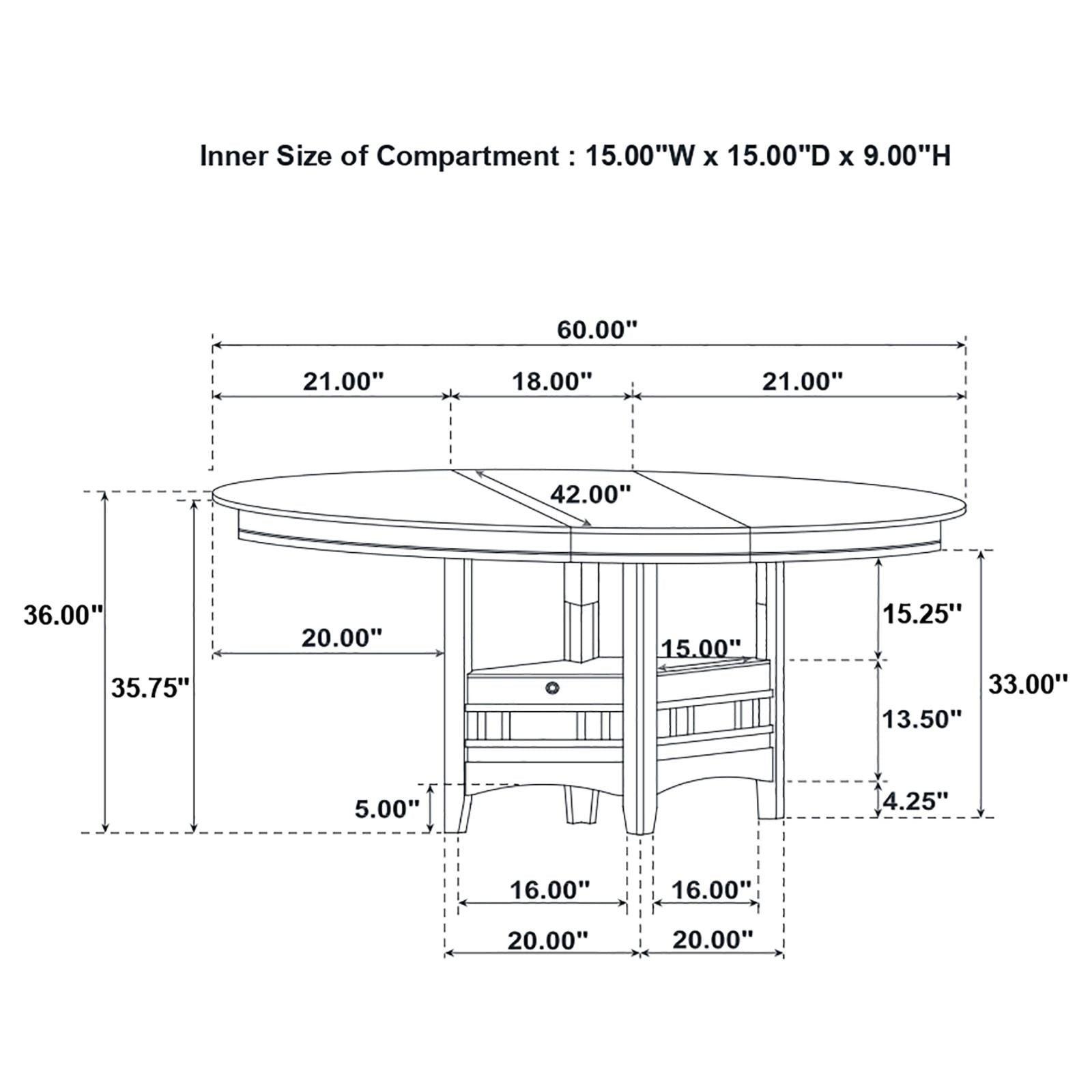Lavon 5-Piece Counter Height Dining Room Set Light Chestnut/Espresso - 105278-S5 - Bien Home Furniture & Electronics